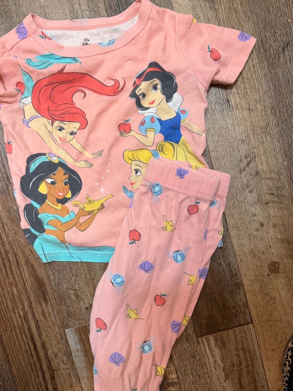 Girls Pink Princess Character Pajama Set